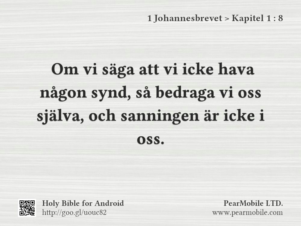 1 Johannesbrevet, Kapitel 1:8